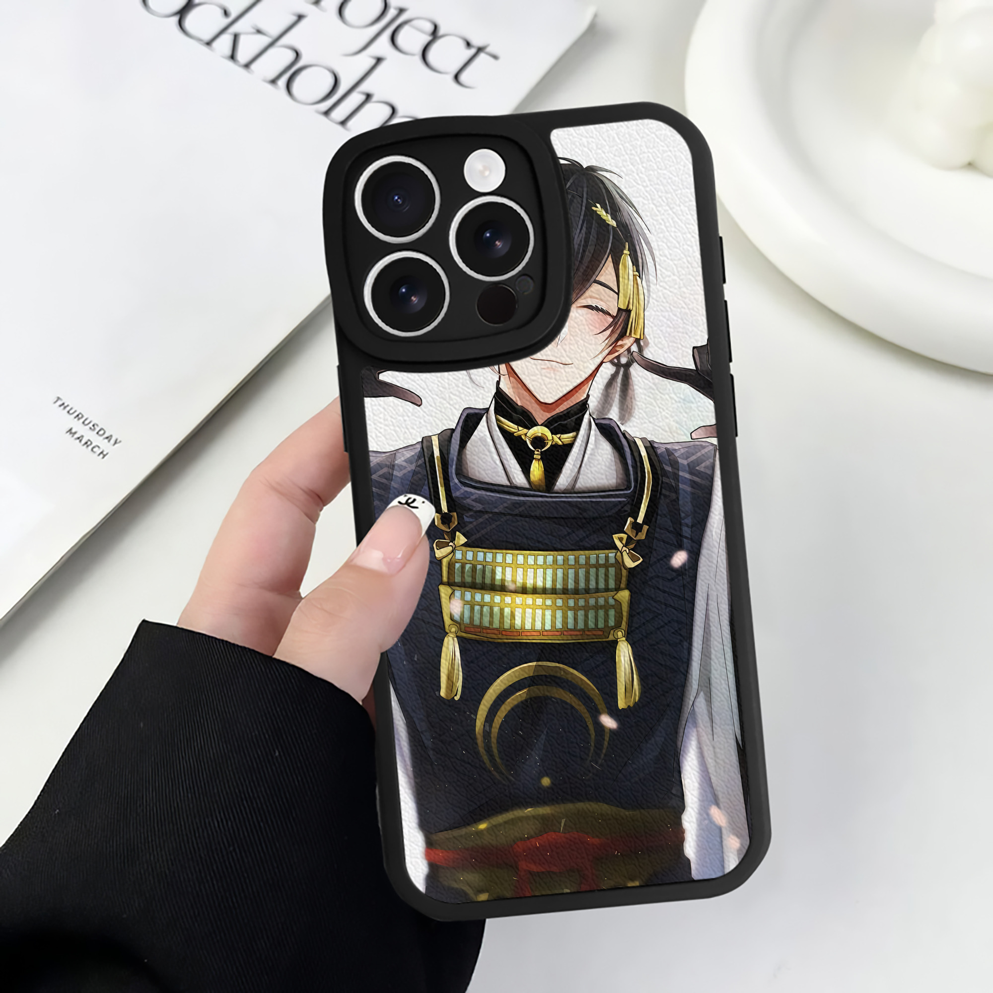 （画像用） 刀剣乱舞 Touken Ranbu 【iPhone 16シリーズ対応】シリコンスマホケース（レザー調） 材質：シリコン